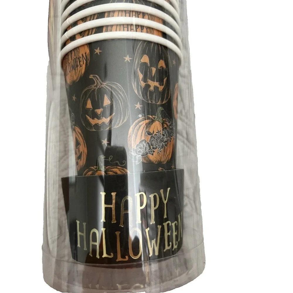 Disposable Halloween Party Supplies 86 pcs Tableware Plates Cups Napkins Cutlery